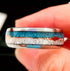 Men's 8mm Tungsten Cupid's Arrow Turquoise Meteorite Inspired Comfort-Fit Band